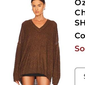 Ozzy oversized sweater in chocolate knit Show Me Your Mu Mu. XS worn once!